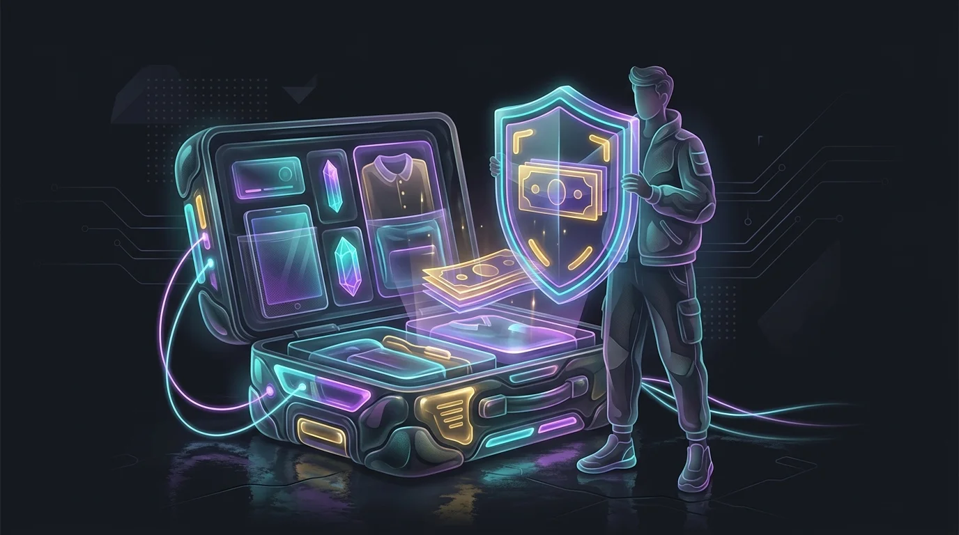 Traveler holding a protective shield over cash, highlighting Faye travel insurance coverage for trip interruptions.