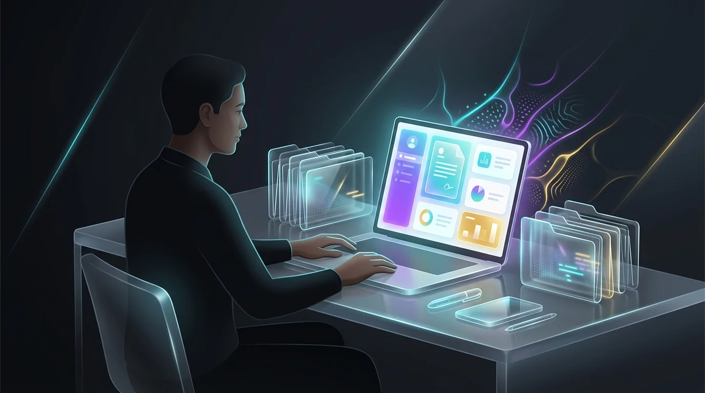 Person using the sleek Trust and Will interface on a laptop to simplify online estate planning.