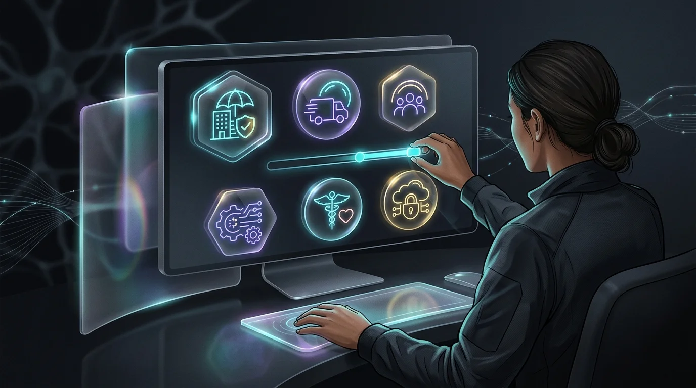 Person using a digital dashboard to customize NEXT Insurance coverage options for their small business.