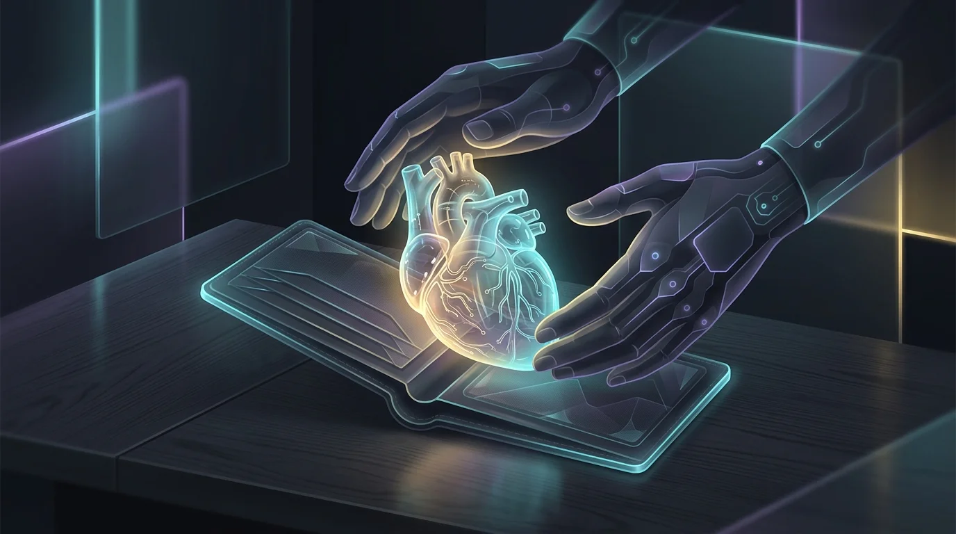 Person protecting a fragile glass heart inside a wallet to symbolize secure health insurance coverage.