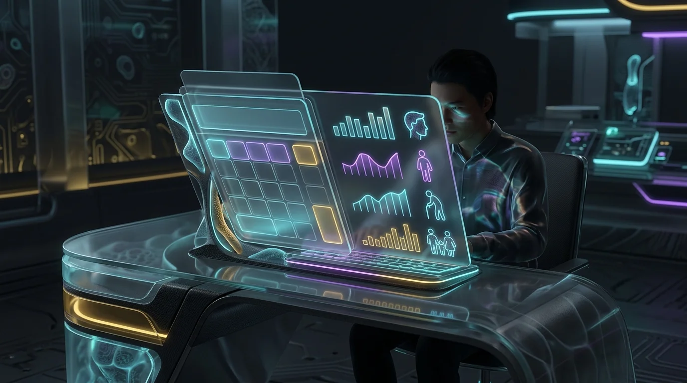 Person at a desk using a calculator to compare monthly life insurance rates across different age groups.