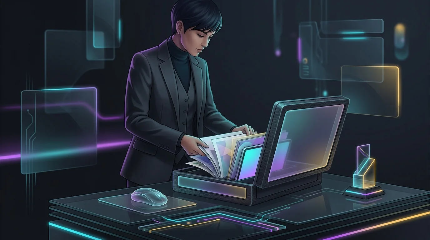 Professional agent organizing life insurance policies and a tablet into a briefcase to master sales strategy.
