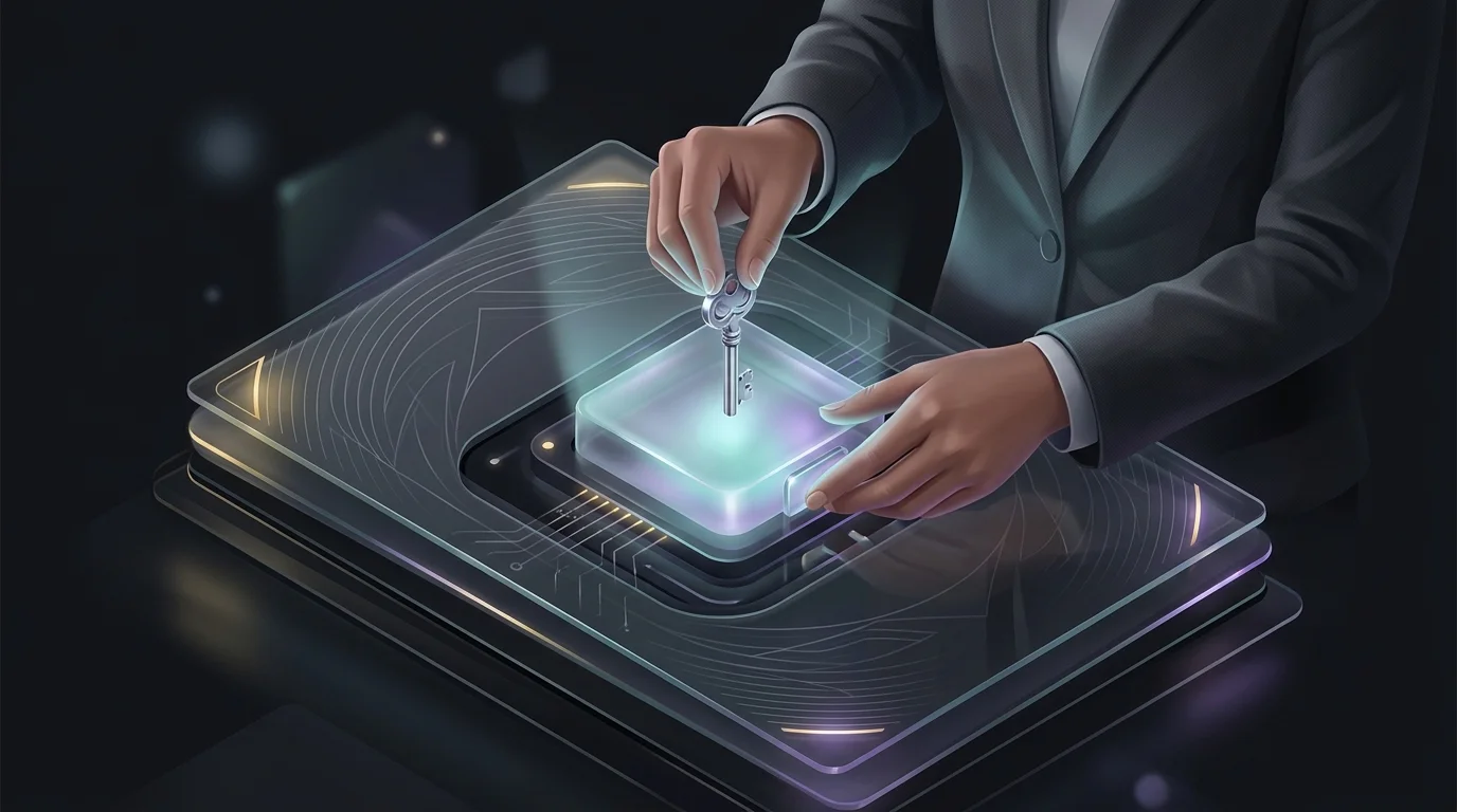 A business person uses a silver key to unlock the cash value within a life insurance policy document.