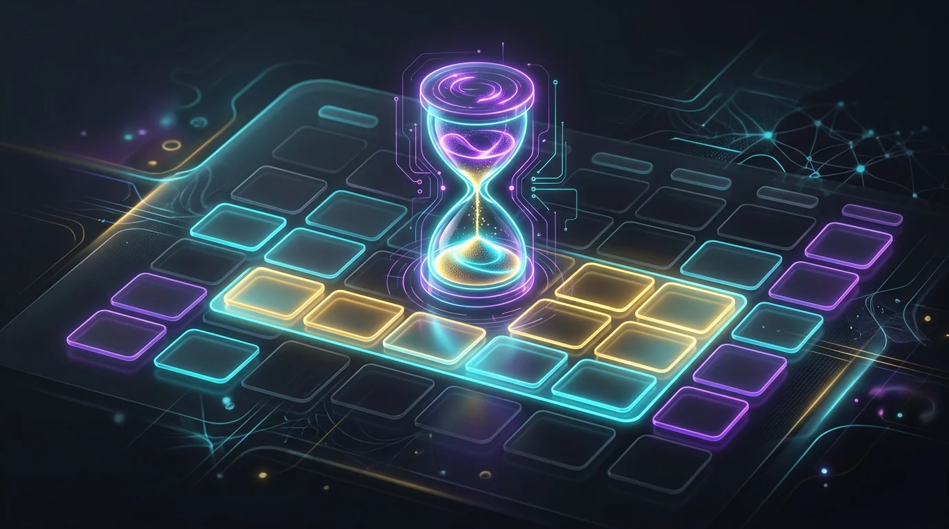 Glowing hourglass on a calendar highlighting a thirty-day health insurance premium grace period window.