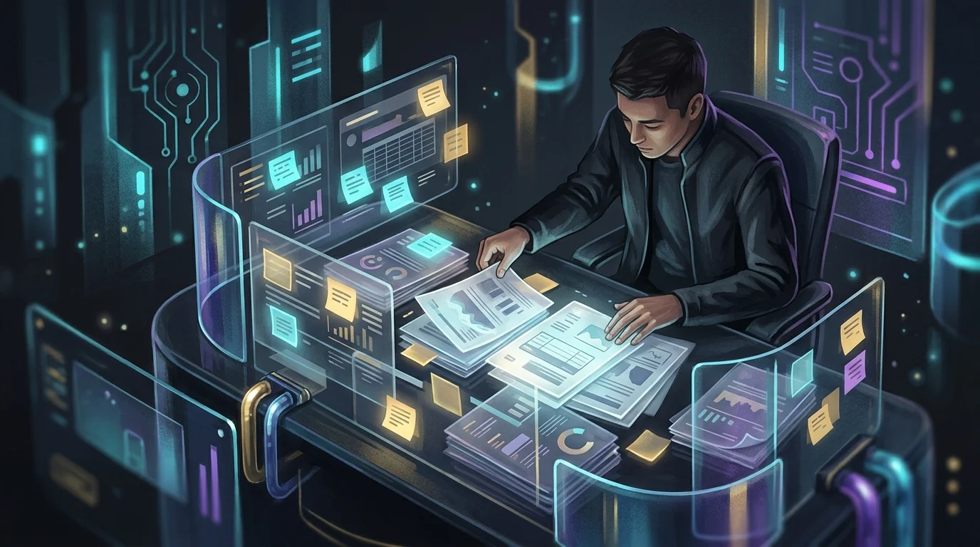 Person meticulously reviewing financial documents to manage personal data for DIY identity theft protection.
