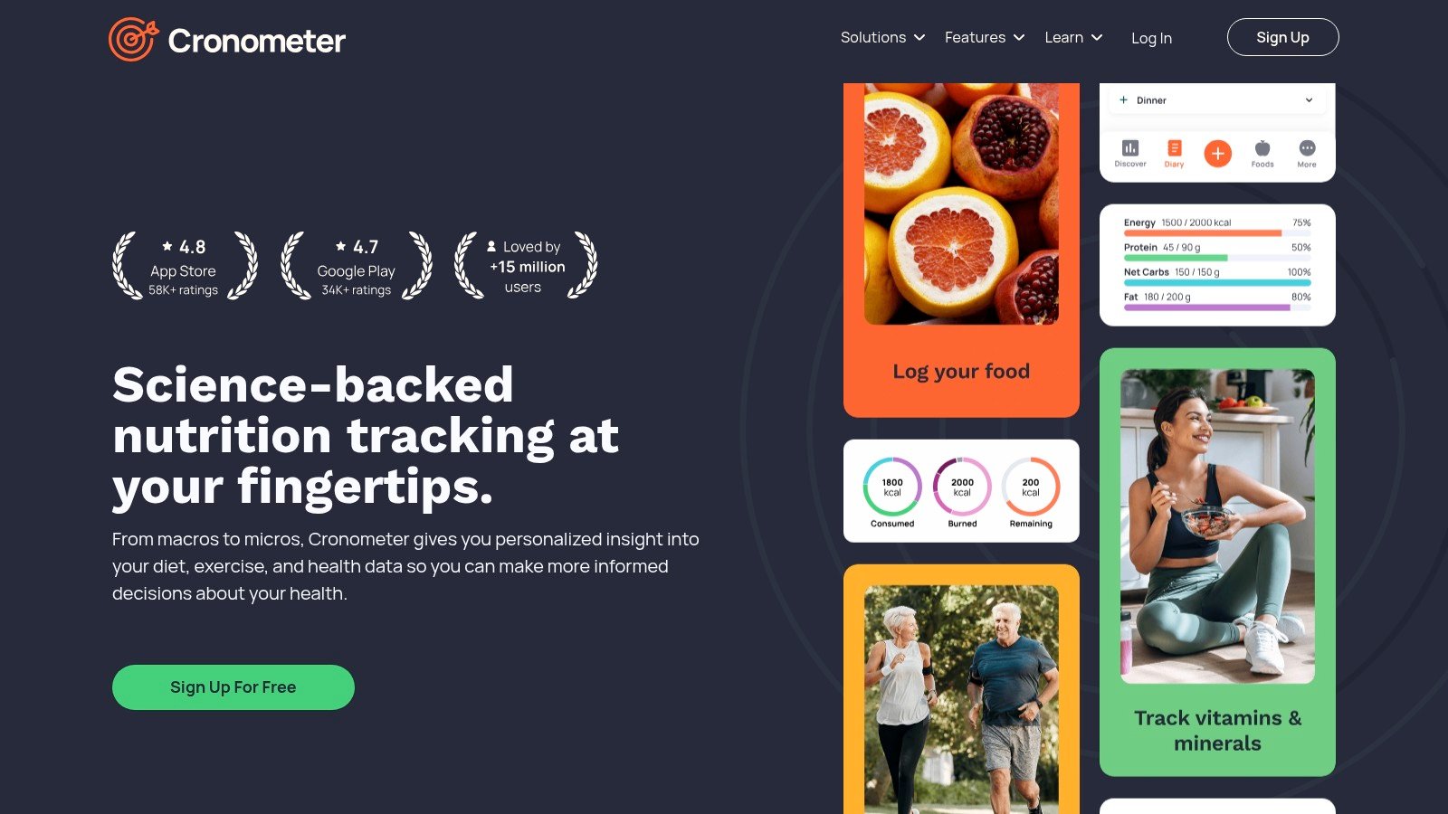 Cronometer website homepage