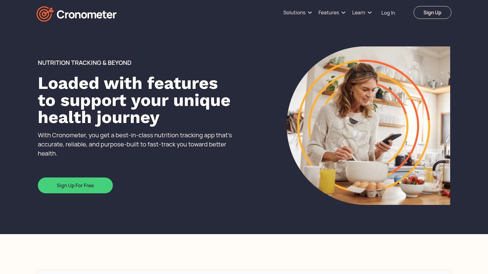 Cronometer features page